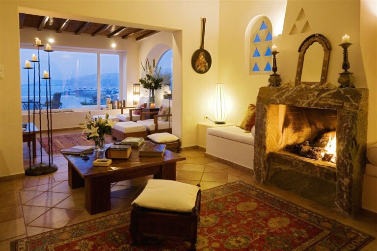 Living Room Villa Hurmuses, Mykonos, Greece. Website: Www.mykonosvilla.com